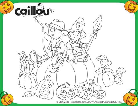 Caillou Halloween Coloring Pages
