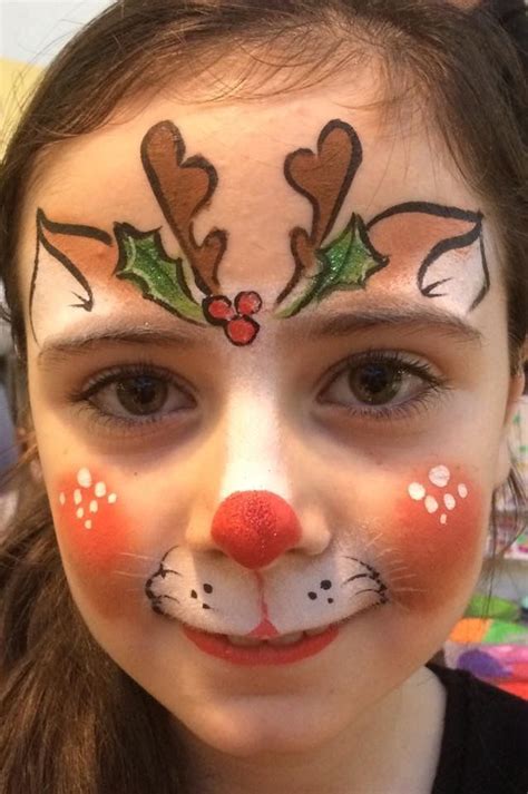 Rudolph The Red Nosed Reindeer Holly Christmas Face Design