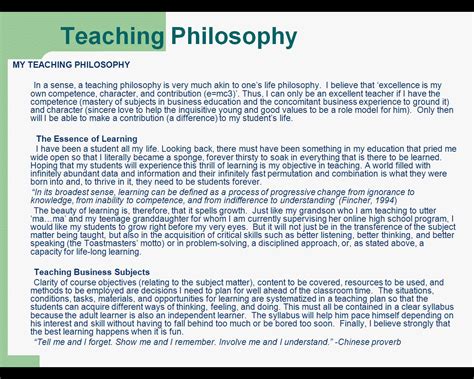 My Teaching Philosophy Teaching Teaching Philosophy Life Philosophy