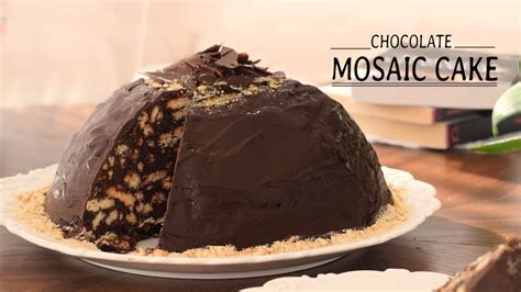 For the chocolate glazing or ganache, you can use your fave chocolate brand; No-Bake Chocolate Mosaic Cake - Go Delicious - YouTube