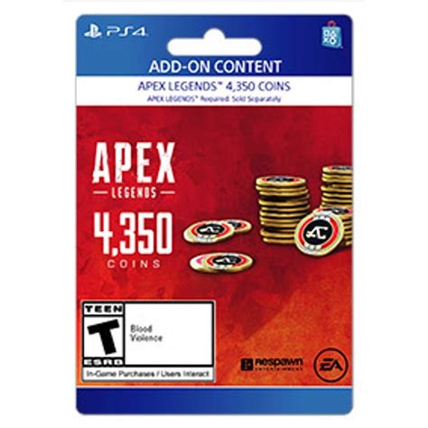 Buy the latest games, map packs, add ons, tv shows, and more. Apex Legends™ - 4,000 (+350 Bonus) Apex Coins, Electronic Arts, Playstation, [Digital Download ...