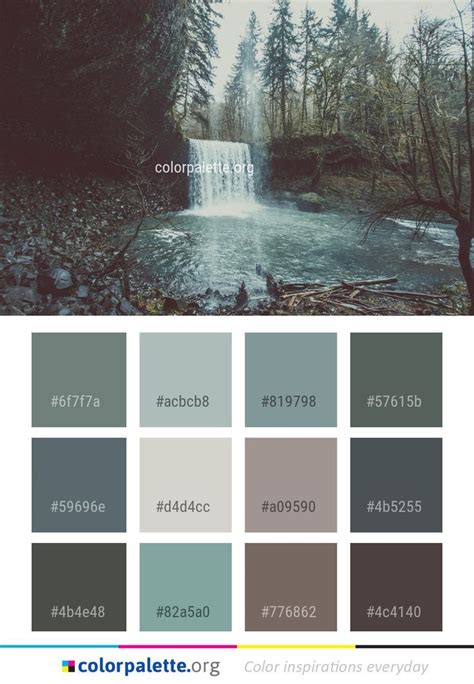 water waterfall nature color palette colors inspiration graphics