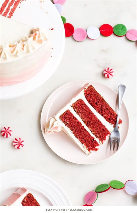 Peppermint Red Velvet Cake Bright Red Cake Layered With White