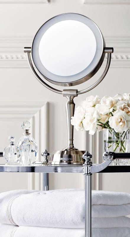 Sagler vanity mirror chrome 6 inch tabletop two sided swivel with 10x magnification makeup mirror 11 inch height chrome finish 4 7 out of 5 stars 1 288 cdn 24 99 cdn 24. This LED-illuminated vanity mirror has a beautiful ...