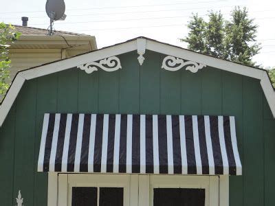 An awning or overhang is a secondary covering attached to the exterior wall of a building. General Splendour : HOW TO: My $10 Shed Awning Tutorial | Diy awning, Outdoor awnings, Shed makeover