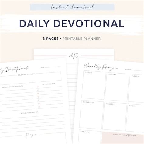 Bible Study Printable Daily Devotional Bible Journaling Etsy