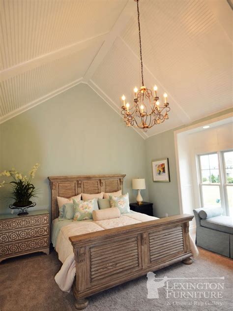 This master bedroom features vaulted ceilings and highlighted views of the sassafras ridge. Pin on Model Homes and Expos!