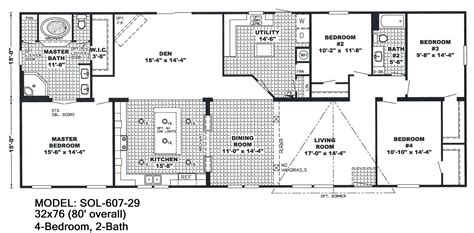 3 Bedroom 2 Bath Double Wide Mobile Home Floor Plans Rtusaka