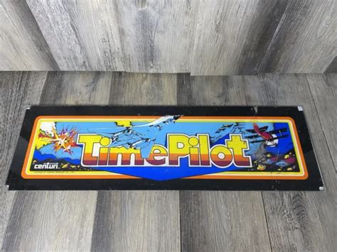 Centuri Time Pilot Vintage Arcade Marquee Plexiglass 24 X 8 Original