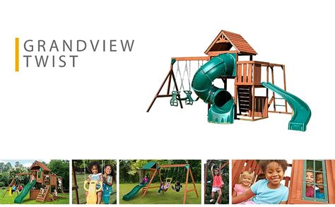 Swing N Slide Grandview Twist Play Set With Two Slides Two