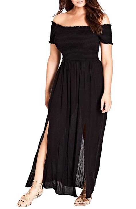 City Chic Smocked Off The Shoulder Maxi Dress Plus Size Nordstrom