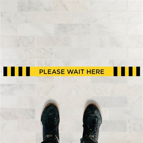 Please Wait Here Sticker Wait Here Floor Decals