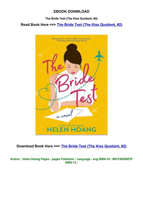 Download Pdf The Bride Test The Kiss Quotient 2 By Helen Hoang On Mac Full Edition By