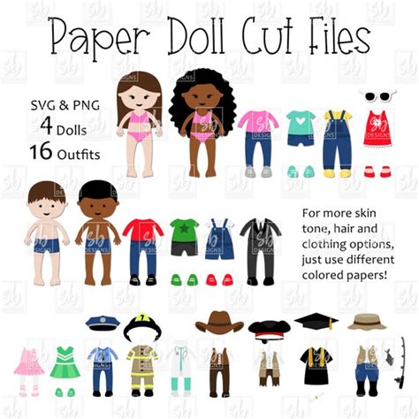 Paper Doll Cut Files Cricut Paper Dolls Cricut Dolls Paper Etsy Uk