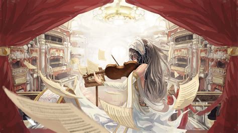 Download Wallpaper For 1280x960 Resolution Anime Girls Music Violin