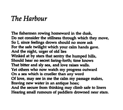 Derek Walcott The Harbour 💞🌍🌎🌏💞 Reference Derek Walcott Selected
