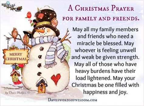 As the holidays once again approach, may the joy and love the holidays bring remind us of. Daveswordsofwisdom.com: A Christmas Prayer for Family & Friends. | Christmas prayer, Christmas ...