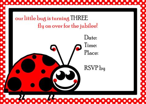 Ladybug 3rd Birthday Invite Free Stock Photo Public Domain Pictures