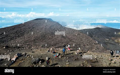 aerial view of mount slamet or gunung slamet is an active stratovolcano in the purbalingga