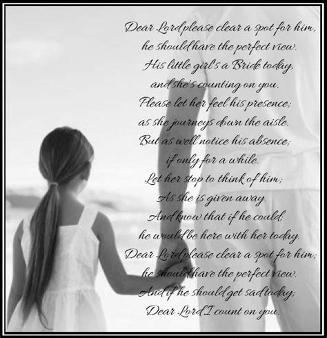 Daddys Little Girl Poem To Remember Dad In Heaven On The Wedding Day