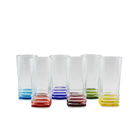 Buy Lav Coral Elegan Long Drink Glass 6 Piece Set Online Dubai Uae Oq3804