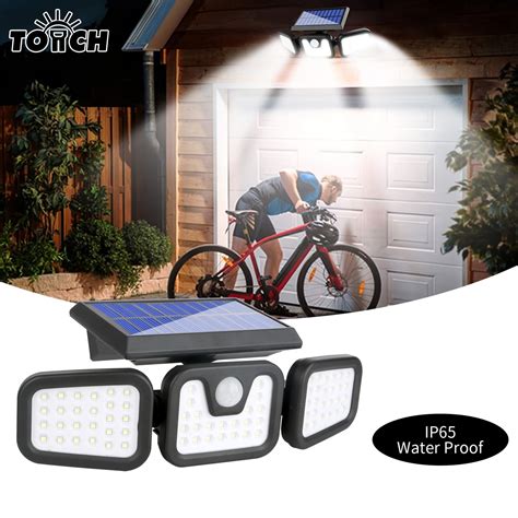 1pc 74 Led Solar Outdoor Light With 3 Lighting Mode Ultra Bright 3000lm
