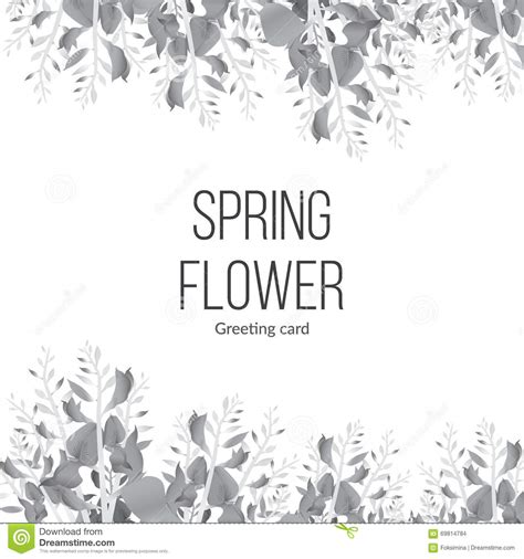 Spring Monochrome Background With Blooming Flowers And