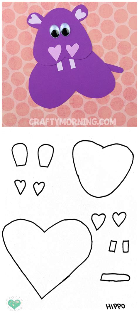 Free Printable Templates Of Heart Shape Animals Crafty Morning