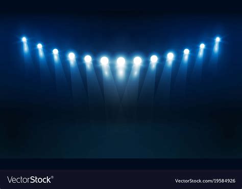 Bright Stadium Lights Design Illumination Vector Image