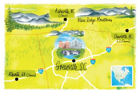 27 Greenville Sc Map Downtown Maps Online For You