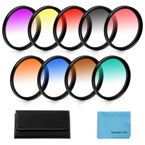 Buy 52mm Graduated Color Filters Kit 9 Pieces Gradual Colour Lens
