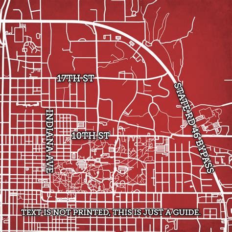 Indiana University Campus Map Art City Prints