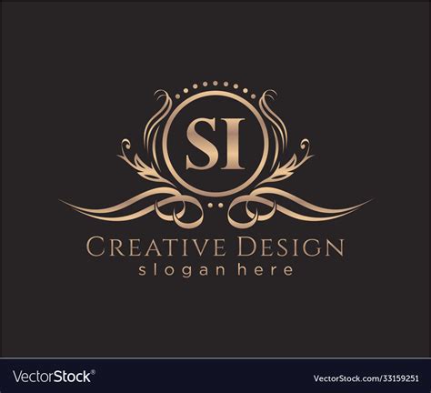 Initial Si Beauty Monogram And Elegant Logo Design