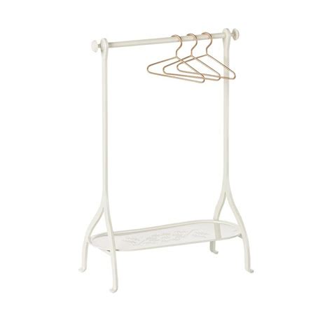 Maileg Off White Metal Clothes Rack With Hangers