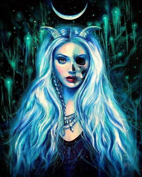 Fantasy Art Print Norse Goddess Hel Pagan Art Halloween Painting