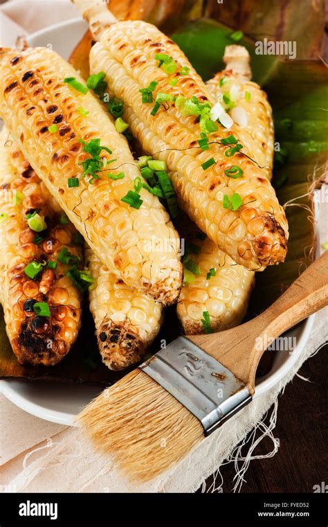 Grilled Corn Cobs Stock Photo Alamy