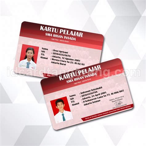 Kartu Pelajar Kartu Pelajar Sekolah • Pusat Cetak Id Card Murah