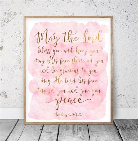 may the lord bless you and keep you numbers 6 24 bible verse etsy