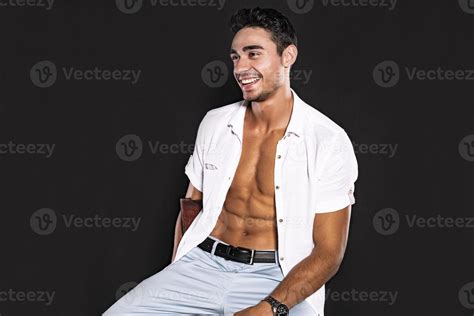 Handsome Arab Male Model With Perfect Body Posing In Studio Portrait