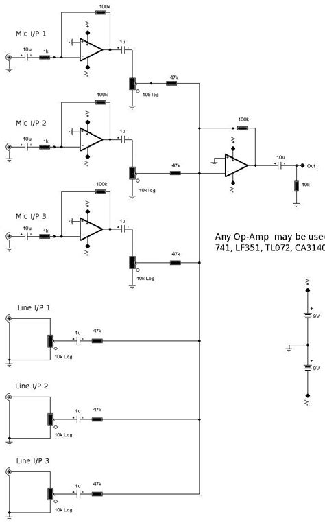 6 Channel Audio Mixer Circuit Diagram Pcb