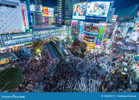 Shibuya Tokyo Japan December 24 2018 Top View Of Crowd People