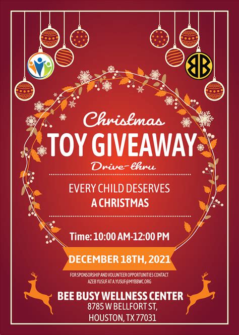 Christmas Drive Thru Toy Giveaway Dec 18 Brays Oaks Management District