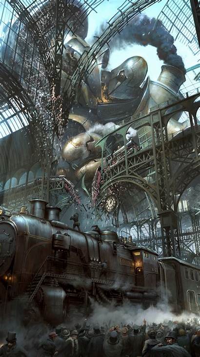 Steampunk Train Android Station Iphone Wallpapers Titan