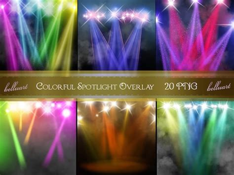 20 Colorful Stage Lighting Overlays Colorful Spotlight Etsy