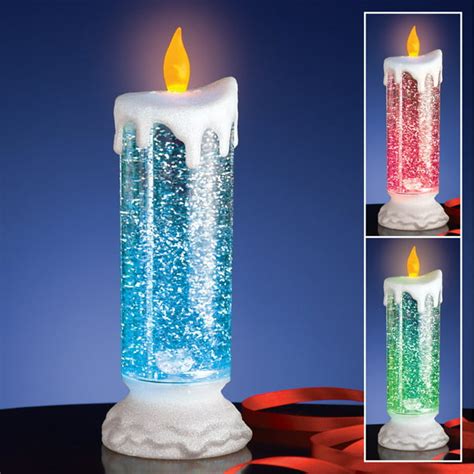 Holiday Decorations Color Changing Snow Globe Winter Candle Flameless