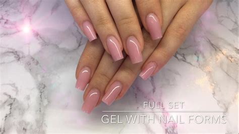 Full Set Of Gel Nails With Nail Forms Crispynails ♡ Youtube