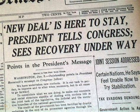 New Deal Franklin D Roosevelt Recovery 1934 Newspaper 43541830