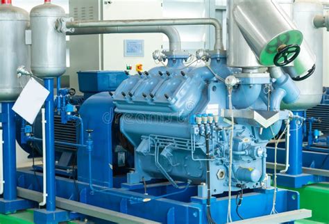 Industrial Compressor Refrigeration Station At Manufacturing Factory