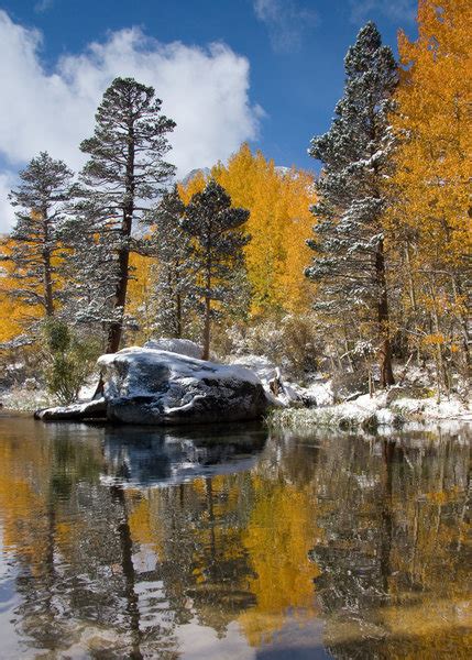Snow And Fall Colors In The Lake Sabrina Basin