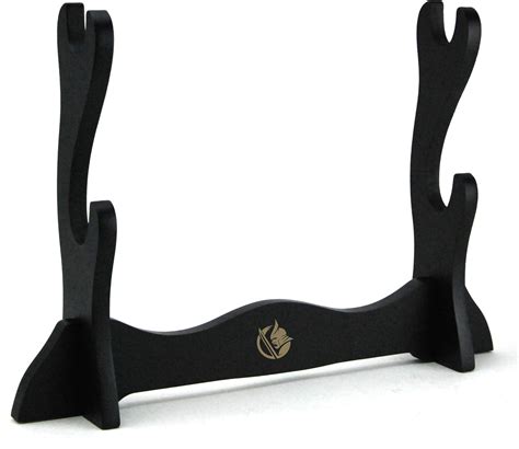 Katana Stand Black Wood Double Katana Sword Stand Samurai Sword Holder